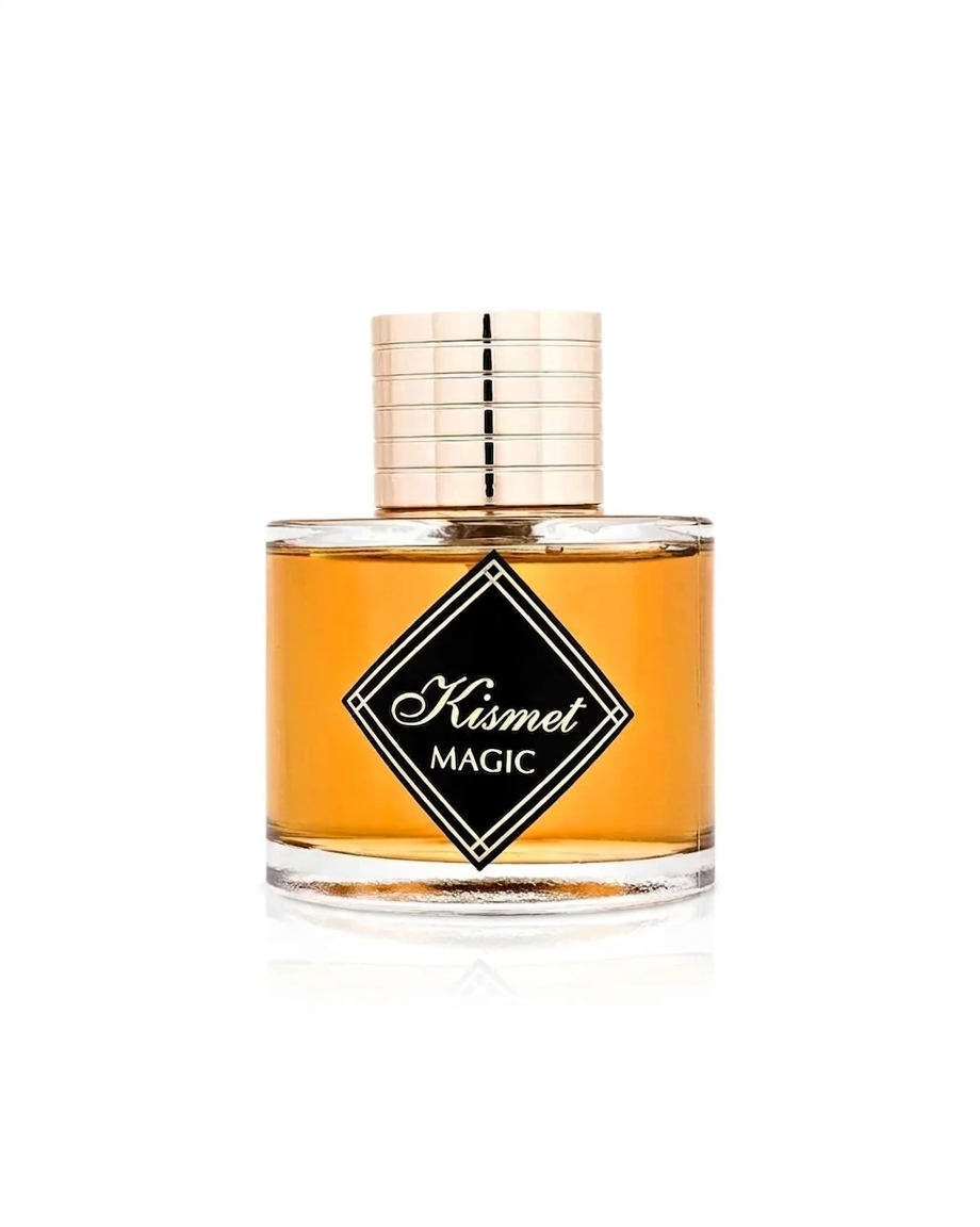"Authentic Maison Alhambra Kismet Magic Eau De Parfum 100ml bottle for unisex. A premium boozy-vanilla fragrance with cognac and cinnamon notes. 100% original perfume in luxury glass packaging, available at CIVET Egypt.
